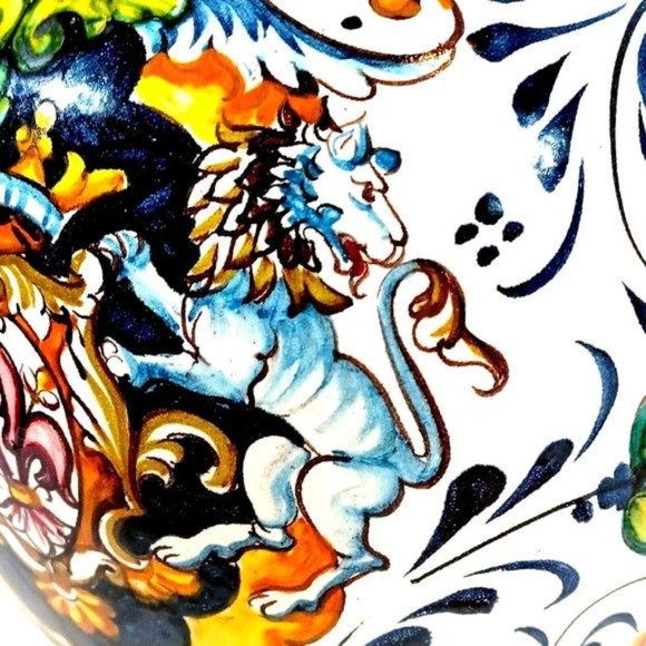 Intrada Toscana Lion Fleur de Lys Crest Cookie Biscotti Jar Vase … - Picture 5 of 14